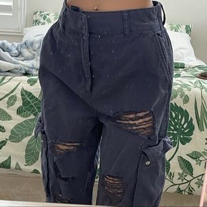 xs ripped navy pants